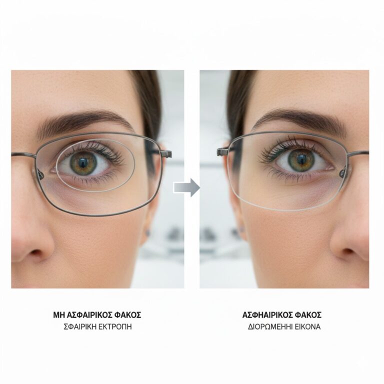 «Σύγκριση σφαιρικού και ασφαιρικού φακού: διαφορά στο πάχος, στη καμπυλότητα και στην περιφερειακή καθαρότητα της εικόνας.»