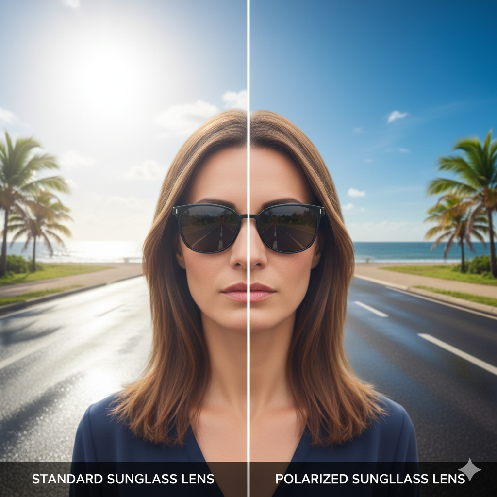 «Polarized γυαλιά ηλίου που μειώνουν την αντανάκλαση και προσφέρουν καθαρή όραση σε έντονο ηλιακό φως»