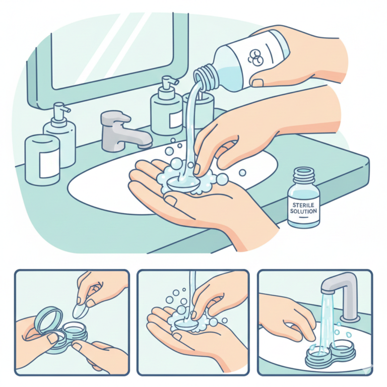 Καθαρισμός φακών επαφής βημα βημα