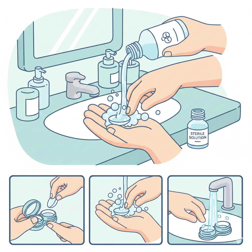 Καθαρισμός φακών επαφής βημα βημα